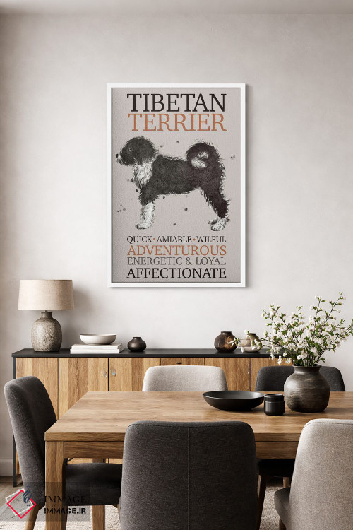 تابلو دکوراتیو ویژگی های سگ تریر تبت اثر میشل کمپل - D3W