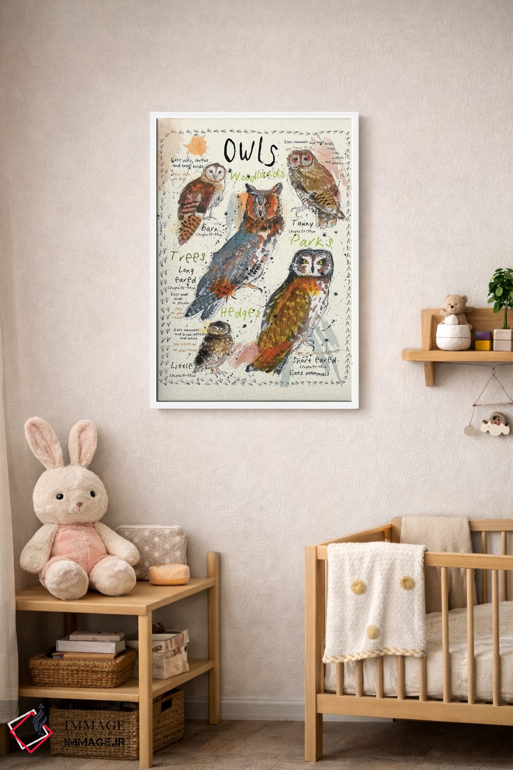 تابلو مدرن جغدها اثر میشل کمپل - D3W