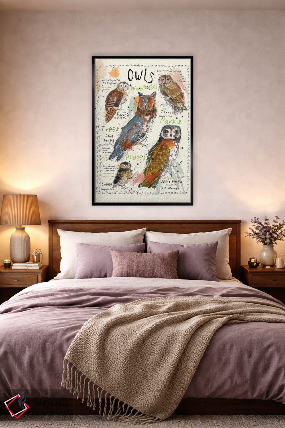 تابلو مدرن جغدها اثر میشل کمپل - D5B