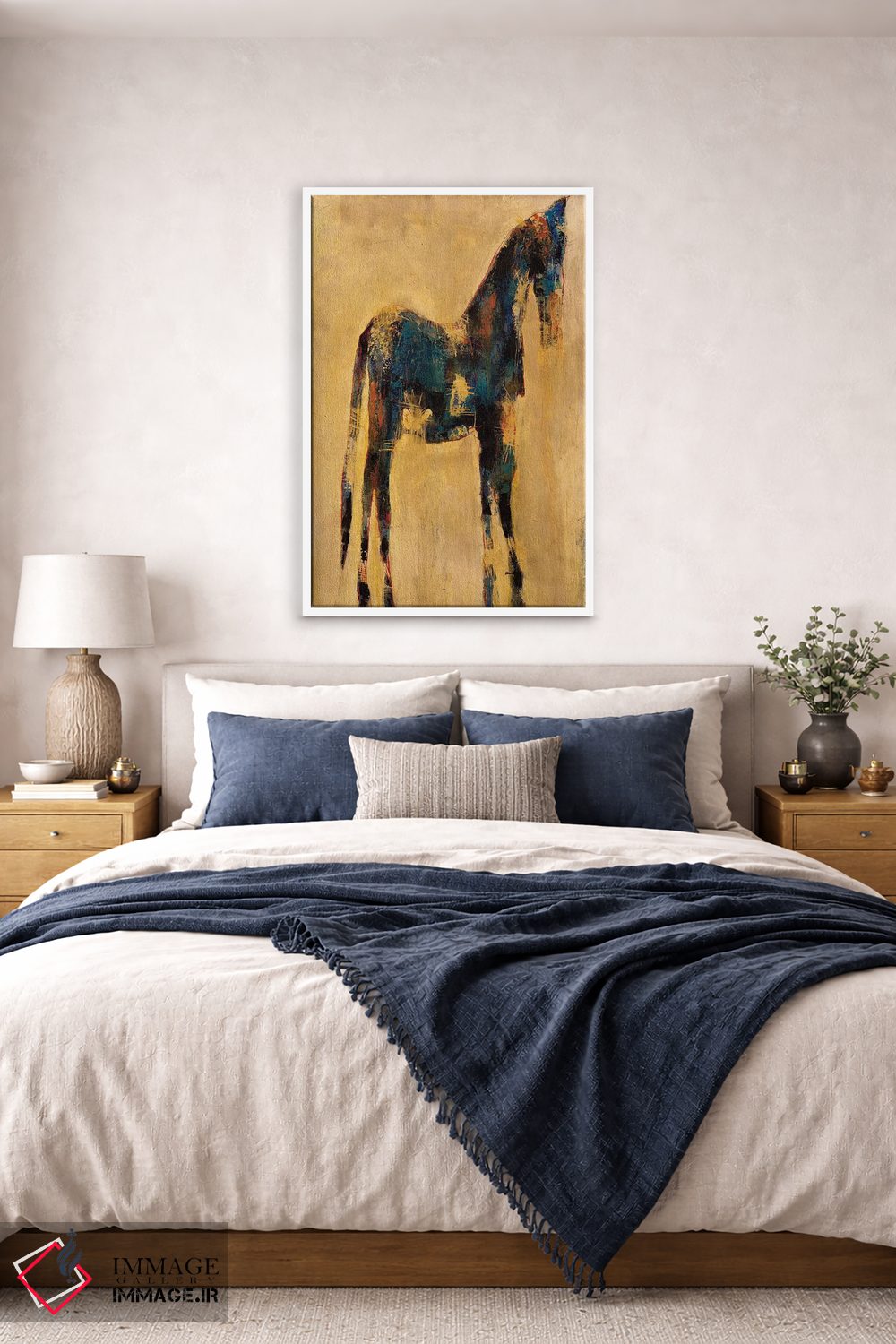 تابلو انتزاعی نیلی اثر ماچیارولی - D6W