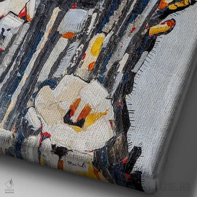 تابلو دکوراتیو کایندر اثر ماچیارولی - نمای نزدیک بافت بوم