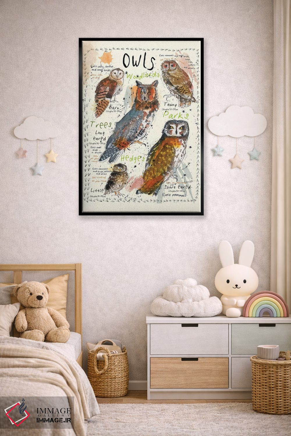 تابلو مدرن جغدها اثر میشل کمپل - D6B