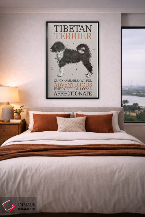 تابلو دکوراتیو ویژگی های سگ تریر تبت اثر میشل کمپل - D5B