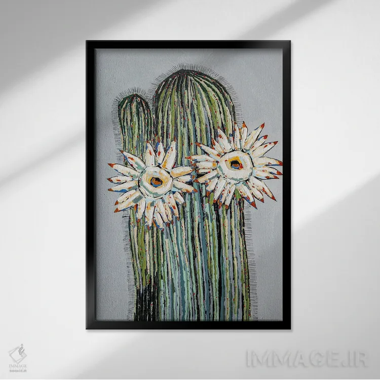 تابلو دکوراتیو شکوفه توسکانی اثر ماچیارولی - نمای قابدار مشکی