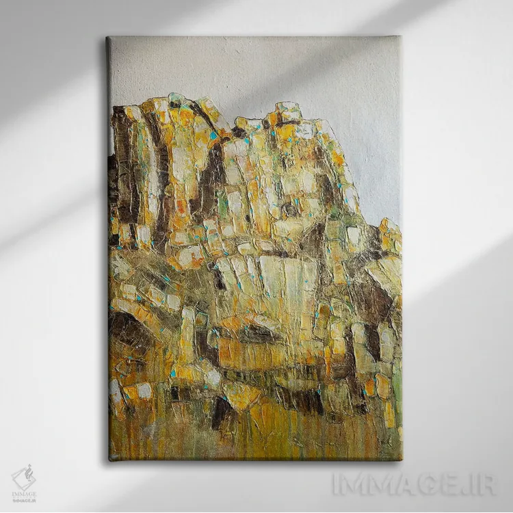 تابلو انتزاعی قله پینکل اثر ماچیارولی - نمای روبهرو روی دیوار