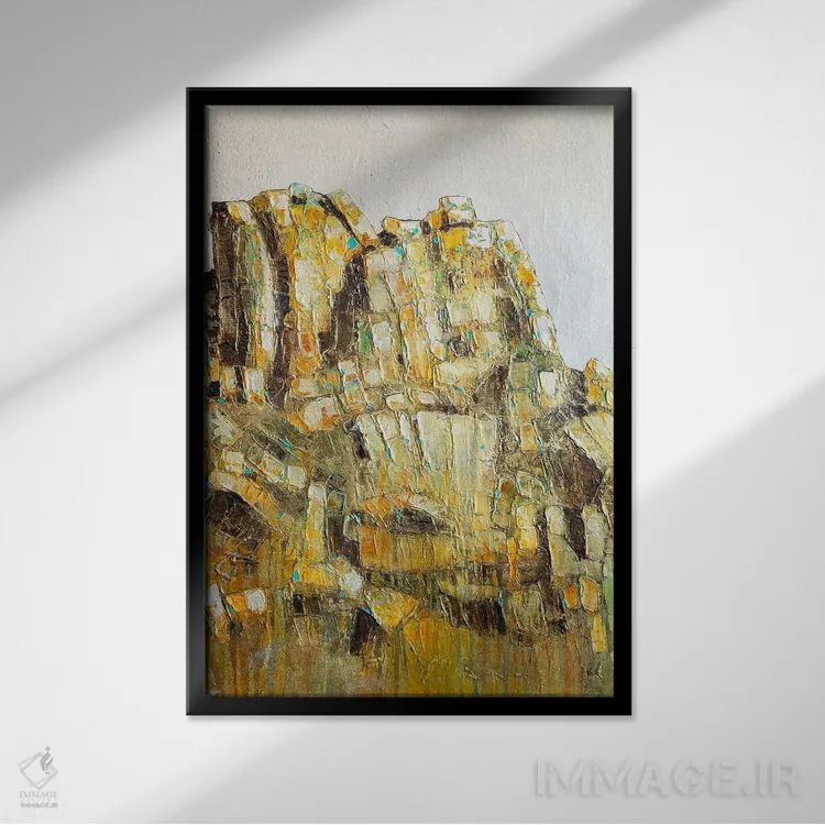 تابلو انتزاعی قله پینکل اثر ماچیارولی - نمای قابدار مشکی