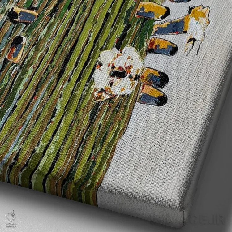 تابلو دکوراتیو نوآر اثر ماچیارولی - نمای نزدیک بافت بوم