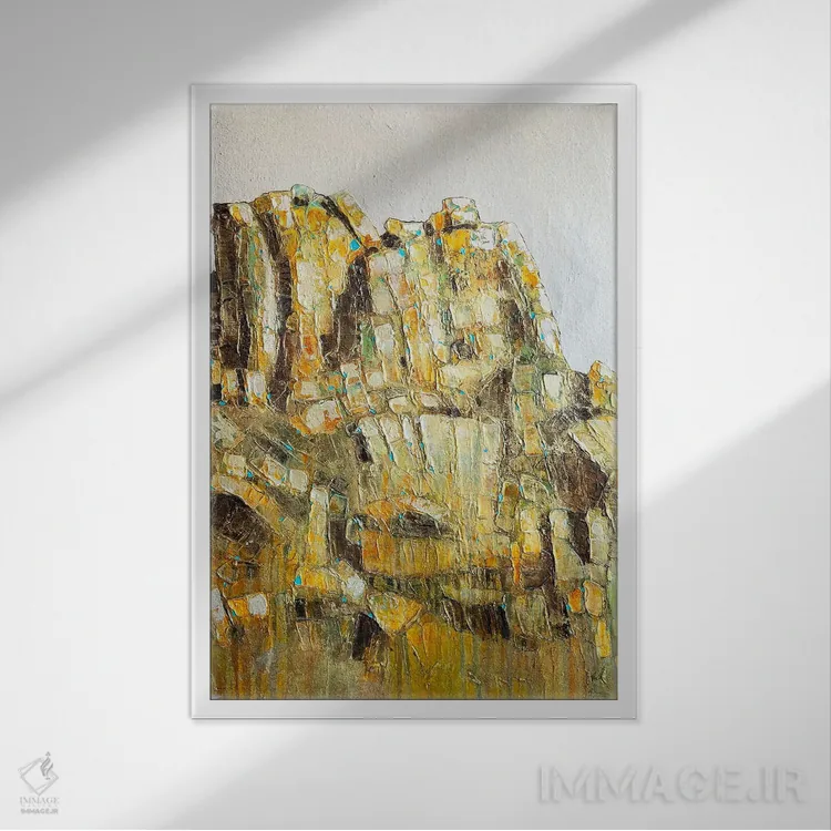 تابلو انتزاعی قله پینکل اثر ماچیارولی - نمای قابدار سفید