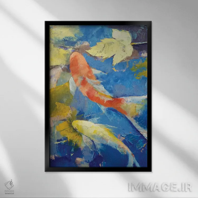 تابلو دکوراتیو باغ کوی پاییزی اثر مایکل کریس - نمای قابدار مشکی