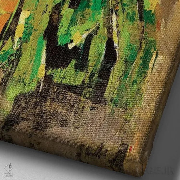 تابلو انتزاعی اسکارلت اثر ماچیارولی - نمای نزدیک بافت بوم