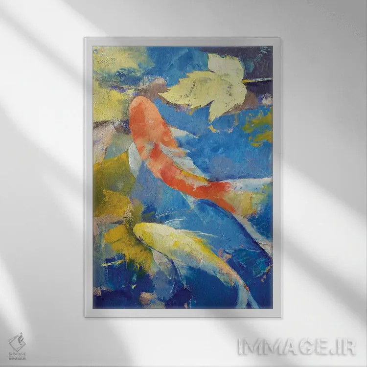 تابلو دکوراتیو باغ کوی پاییزی اثر مایکل کریس - نمای قابدار سفید