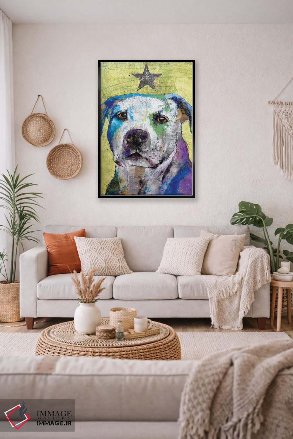 تابلو دکوراتیو پیت بول تریر اثر مایکل کریس - D2B