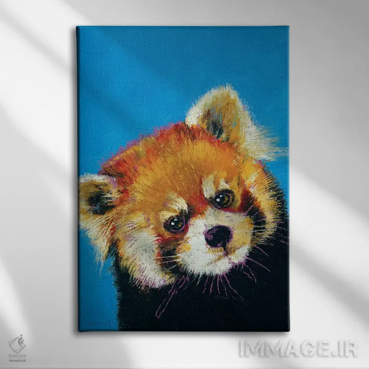تابلو دکوراتیو پاندای قرمز اثر مایکل کریس - نمای روبهرو روی دیوار