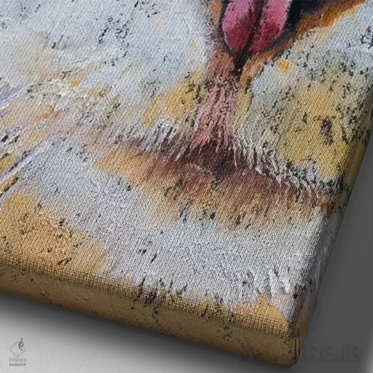 تابلو دکوراتیو گربه رگدال اثر مایکل کریس - نمای نزدیک بافت بوم