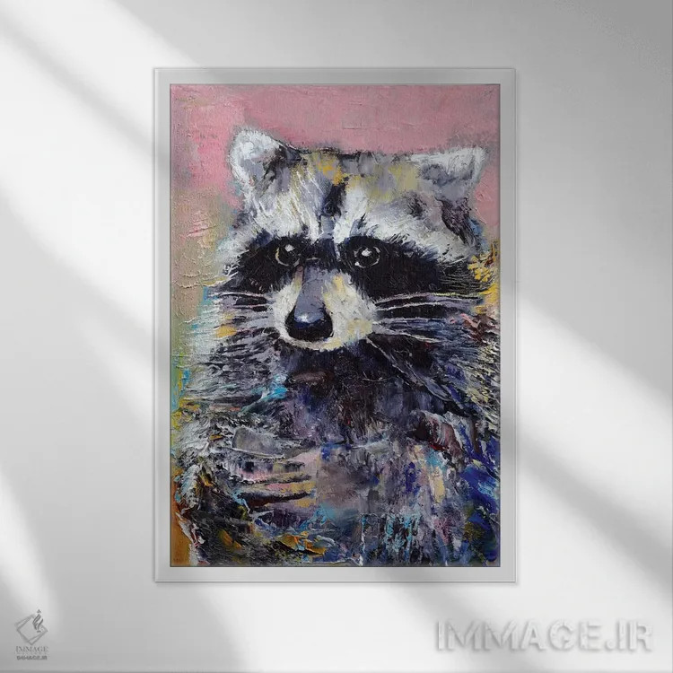 تابلو دکوراتیو راکن اثر مایکل کریس - نمای قابدار سفید