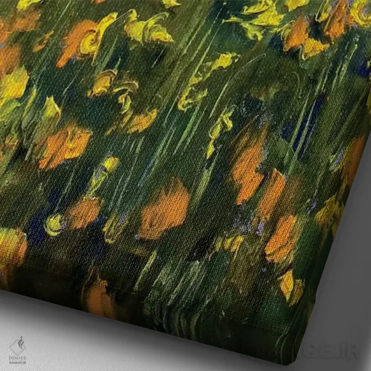 تابلو دکوراتیو شقایق های ساحلی اثر مایکل کریس - نمای نزدیک بافت بوم