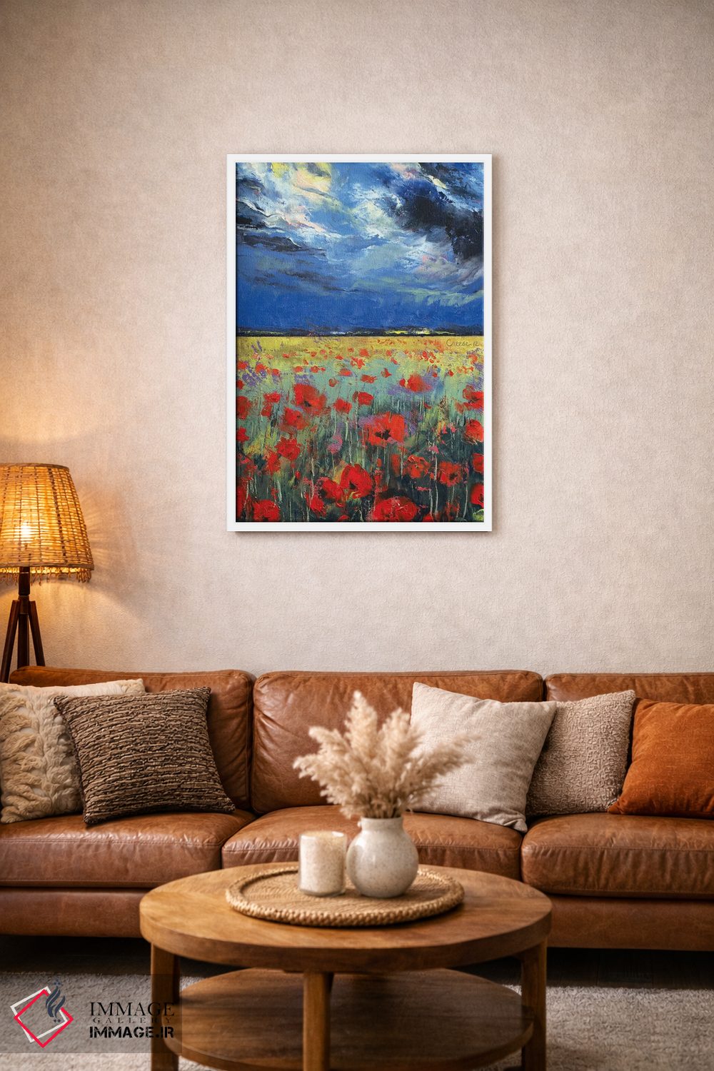 تابلو دکوراتیو شقایق ها زیر نور ماه اثر مایکل کریس - D1W