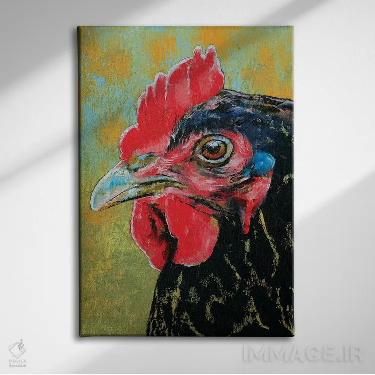 تابلو دکوراتیو خروس اثر مایکل کریس - نمای روبهرو روی دیوار