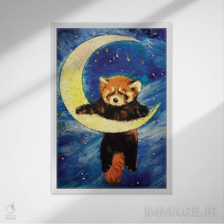 تابلو دکوراتیو ستاره های پاندای قرمز اثر مایکل کریس - نمای قابدار سفید