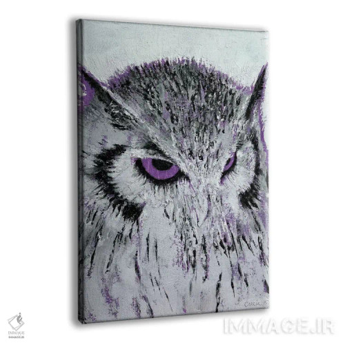 تابلو دکوراتیو جغد بنفش اثر مایکل کریس - نمای پرسپکتیو محصول