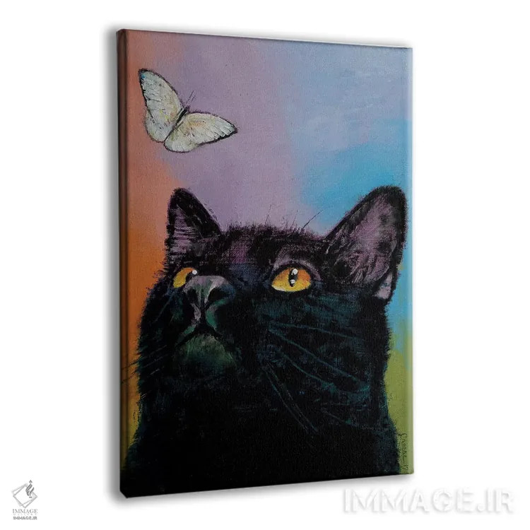 تابلو دکوراتیو پروانه گربه سیاه اثر مایکل کریس - نمای پرسپکتیو محصول