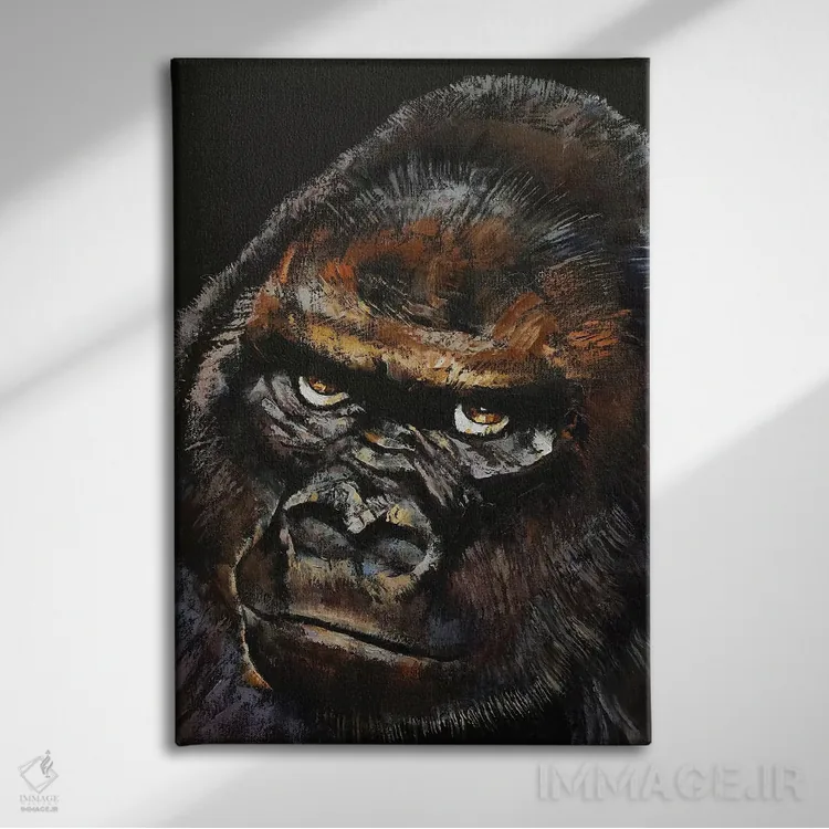 تابلو دکوراتیو گوریل اثر مایکل کریس - نمای روبهرو روی دیوار