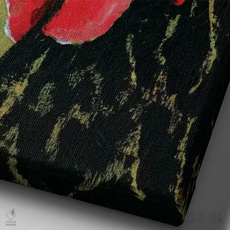 تابلو دکوراتیو خروس اثر مایکل کریس - نمای نزدیک بافت بوم