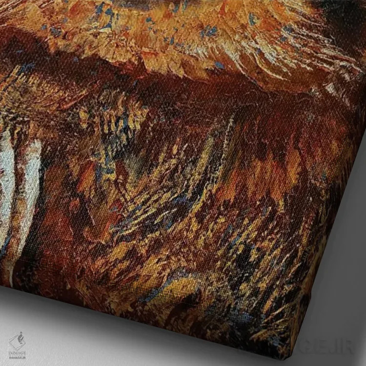 تابلو دکوراتیو تنبل کوچولو اثر مایکل کریس - نمای نزدیک بافت بوم