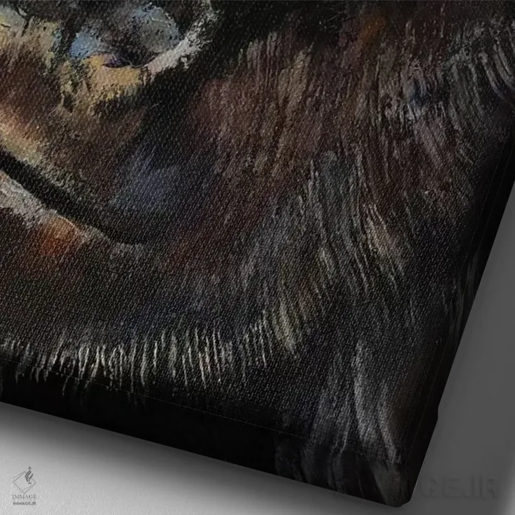 تابلو دکوراتیو گوریل اثر مایکل کریس - نمای نزدیک بافت بوم