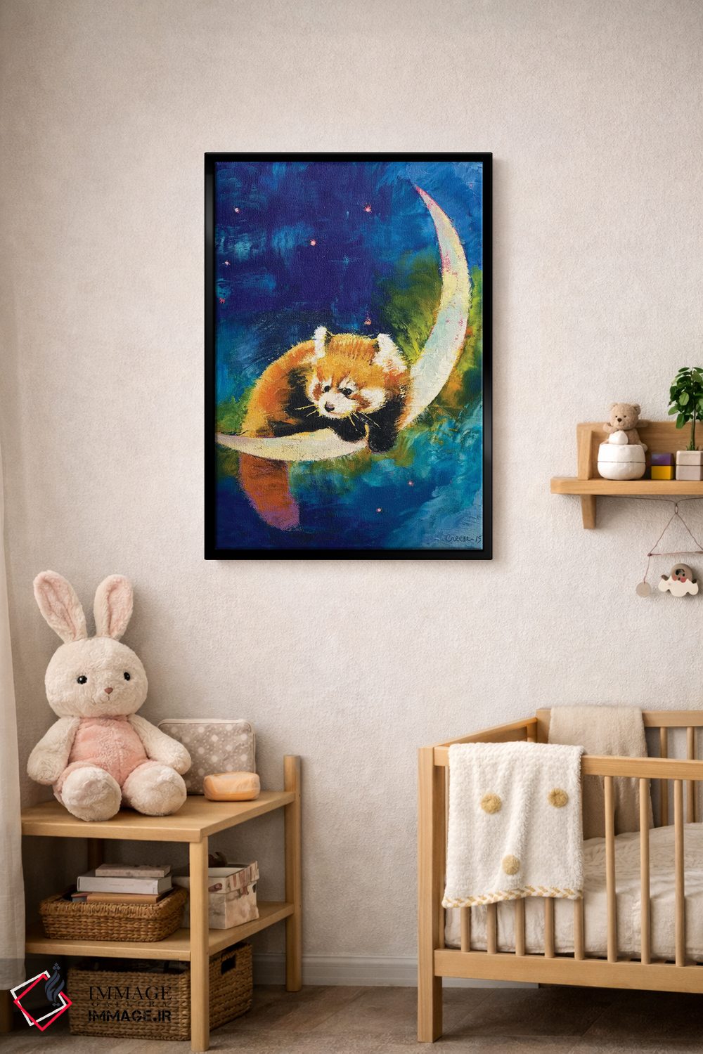 تابلو دکوراتیو ماه پاندای قرمز اثر مایکل کریس - D4B
