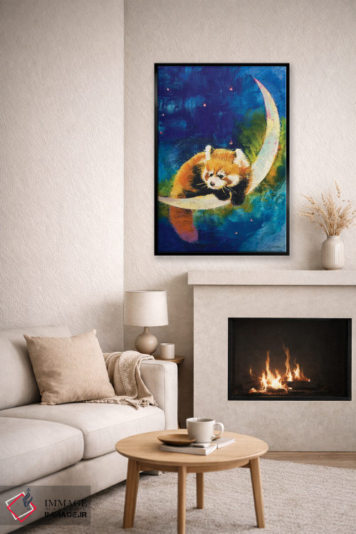 تابلو دکوراتیو ماه پاندای قرمز اثر مایکل کریس - D6B