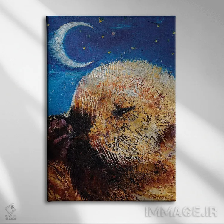 تابلو دکوراتیو بچه سمور دریایی اثر مایکل کریس - نمای روبهرو روی دیوار