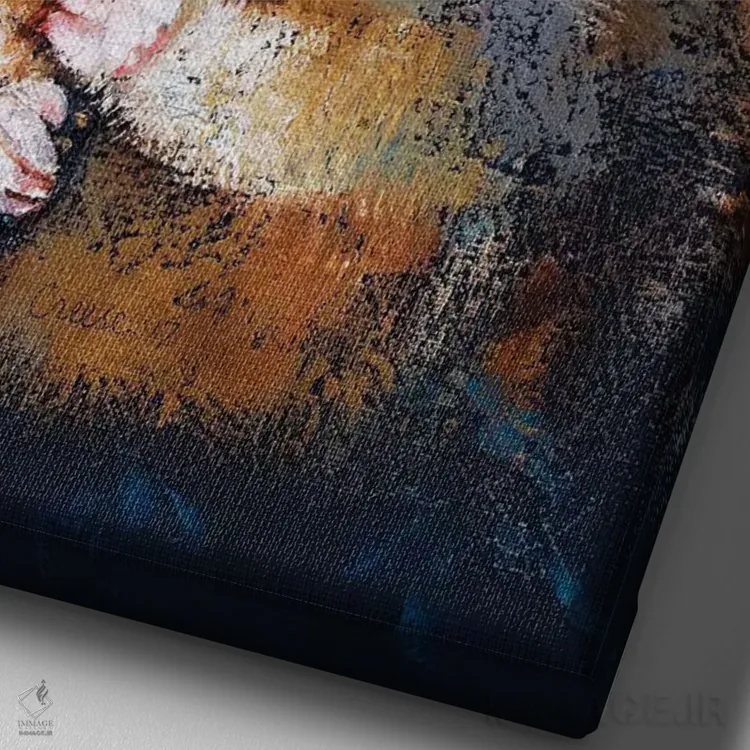 تابلو دکوراتیو همستر نینجا اثر مایکل کریس - نمای نزدیک بافت بوم