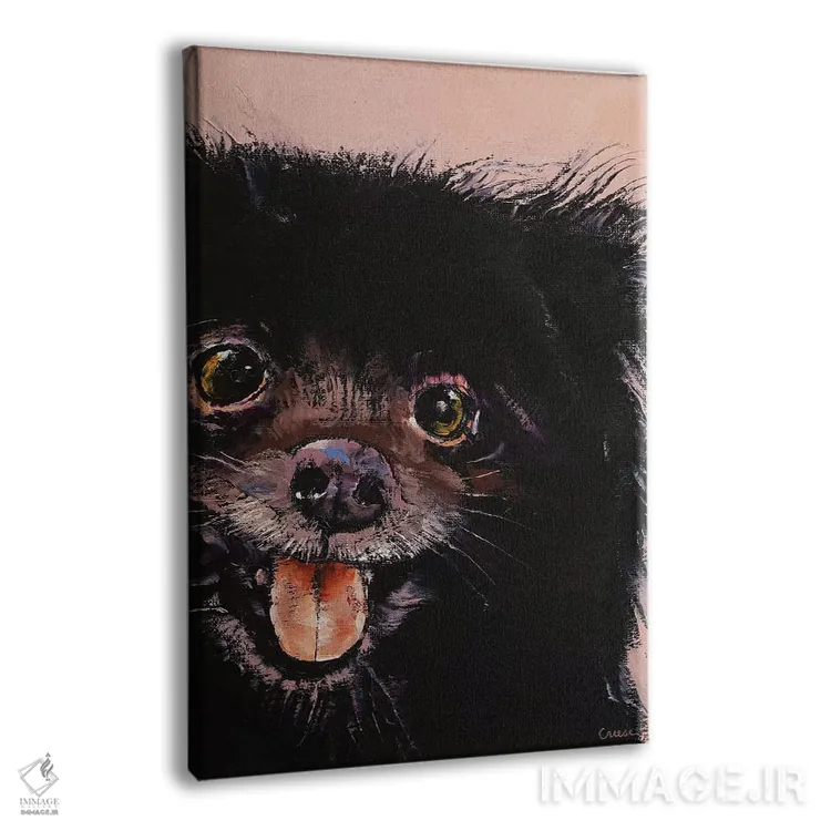 تابلو دکوراتیو پامرانیان سیاه اثر مایکل کریس - نمای پرسپکتیو محصول