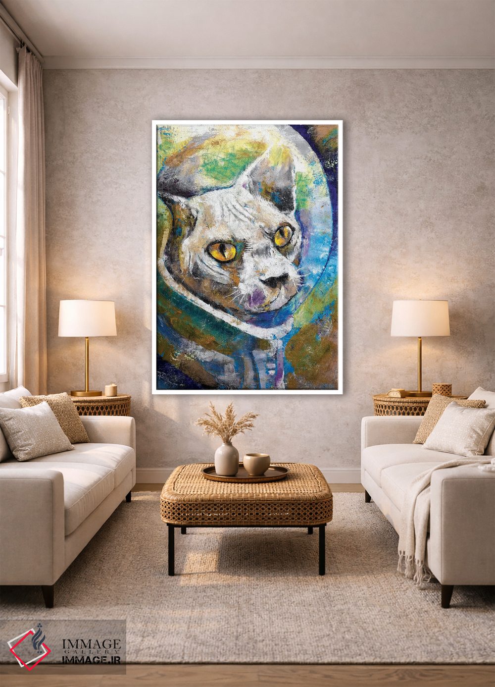 تابلو دکوراتیو گربه فضایی اثر مایکل کریس - D1W