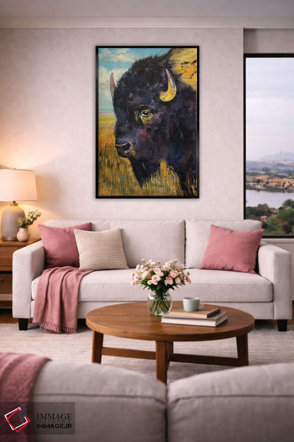 تابلو دکوراتیو گاومیش آمریکایی اثر مایکل کریس - D4B