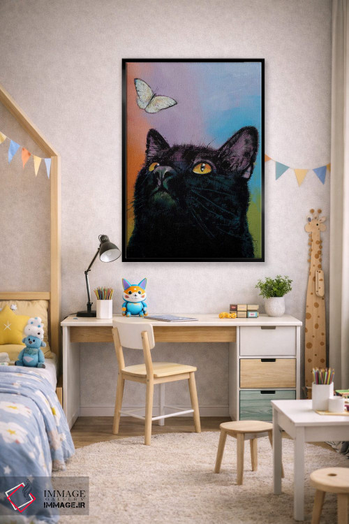تابلو دکوراتیو پروانه گربه سیاه اثر مایکل کریس - D2B