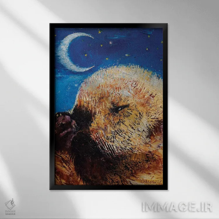 تابلو دکوراتیو بچه سمور دریایی اثر مایکل کریس - نمای قابدار مشکی