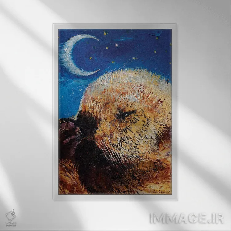 تابلو دکوراتیو بچه سمور دریایی اثر مایکل کریس - نمای قابدار سفید