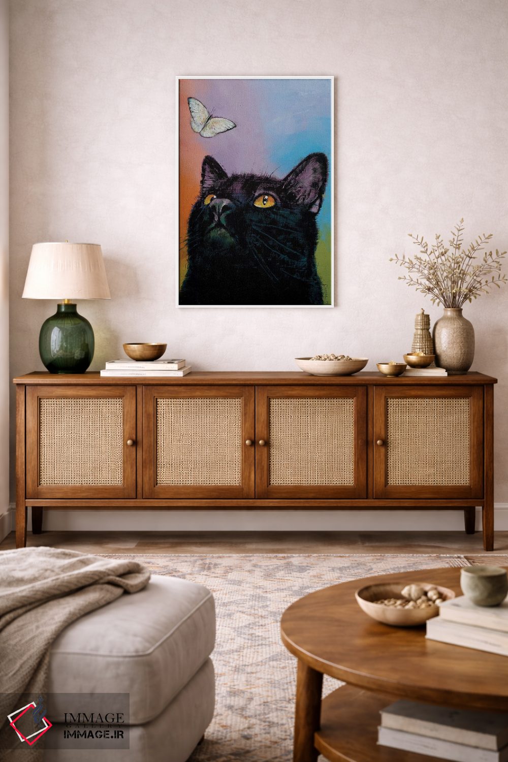 تابلو دکوراتیو پروانه گربه سیاه اثر مایکل کریس - D3W