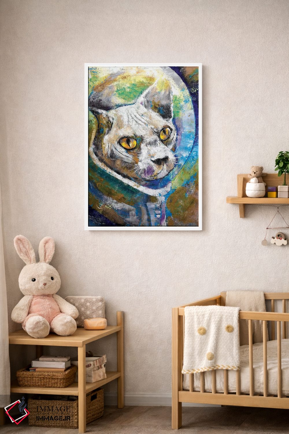 تابلو دکوراتیو گربه فضایی اثر مایکل کریس - D3W