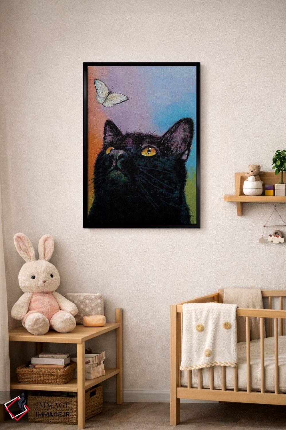 تابلو دکوراتیو پروانه گربه سیاه اثر مایکل کریس - D5B