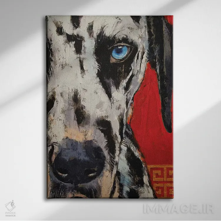 تابلو دکوراتیو دالماتین اثر مایکل کریس - نمای روبهرو روی دیوار