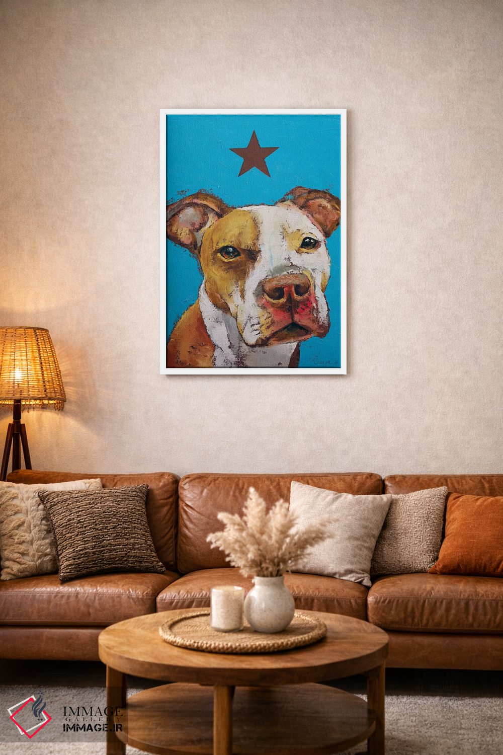 تابلو دکوراتیو پیت بول آمریکایی اثر مایکل کریس - D3W