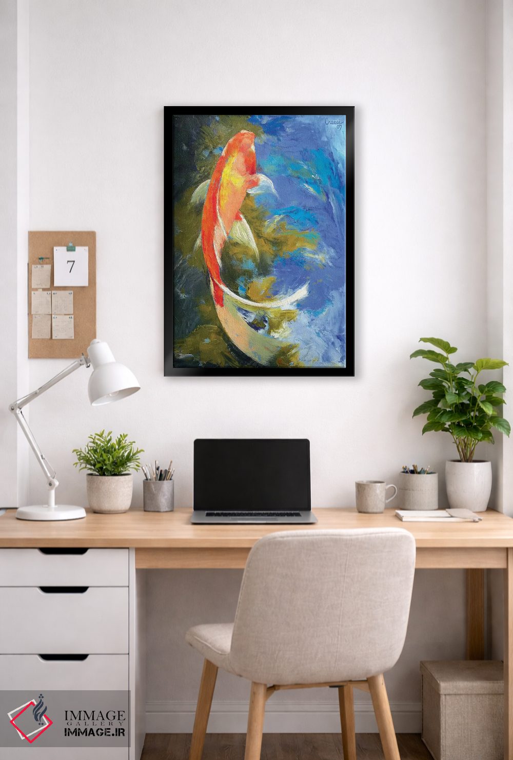 تابلو دکوراتیو نقاشی ماهی کوی پروانه ای اثر مایکل کریس - D4B