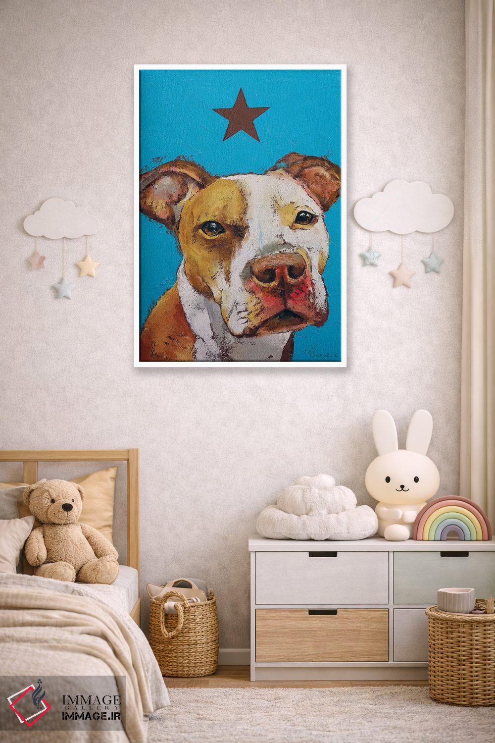 تابلو دکوراتیو پیت بول آمریکایی اثر مایکل کریس - D4W