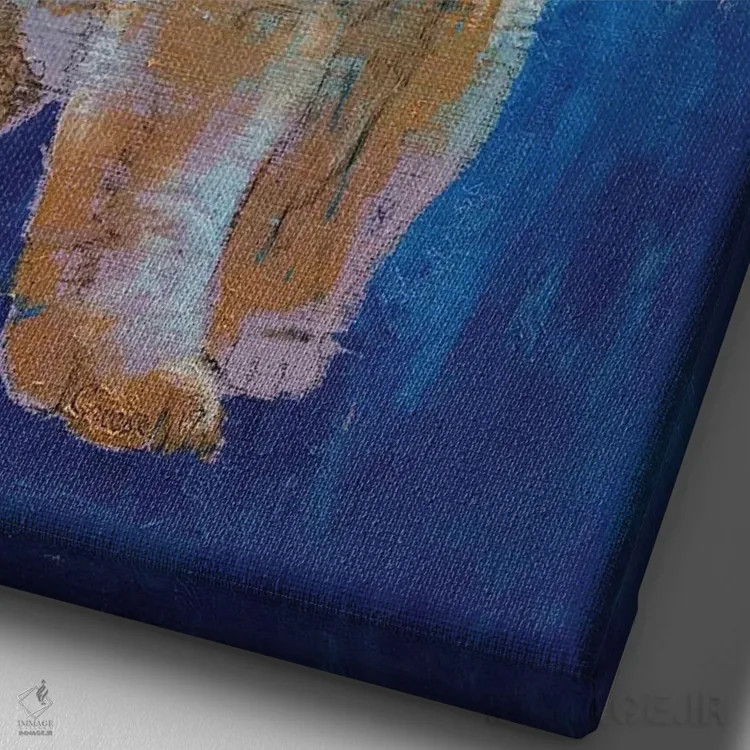 تابلو دکوراتیو توله خرس قطبی اثر مایکل کریس - نمای نزدیک بافت بوم