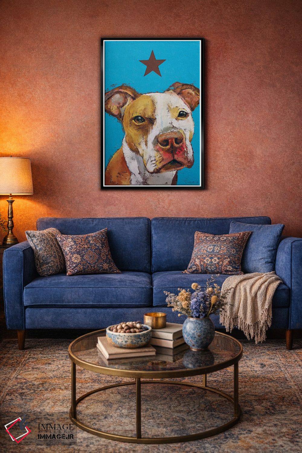 تابلو دکوراتیو پیت بول آمریکایی اثر مایکل کریس - D6B