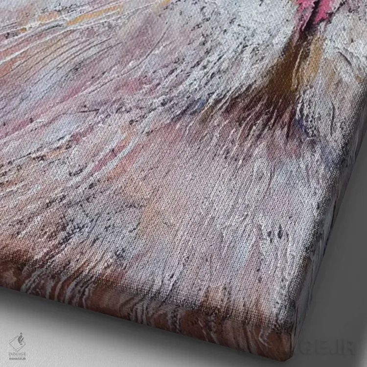 تابلو دکوراتیو گربه کالیکو اثر مایکل کریس - نمای نزدیک بافت بوم