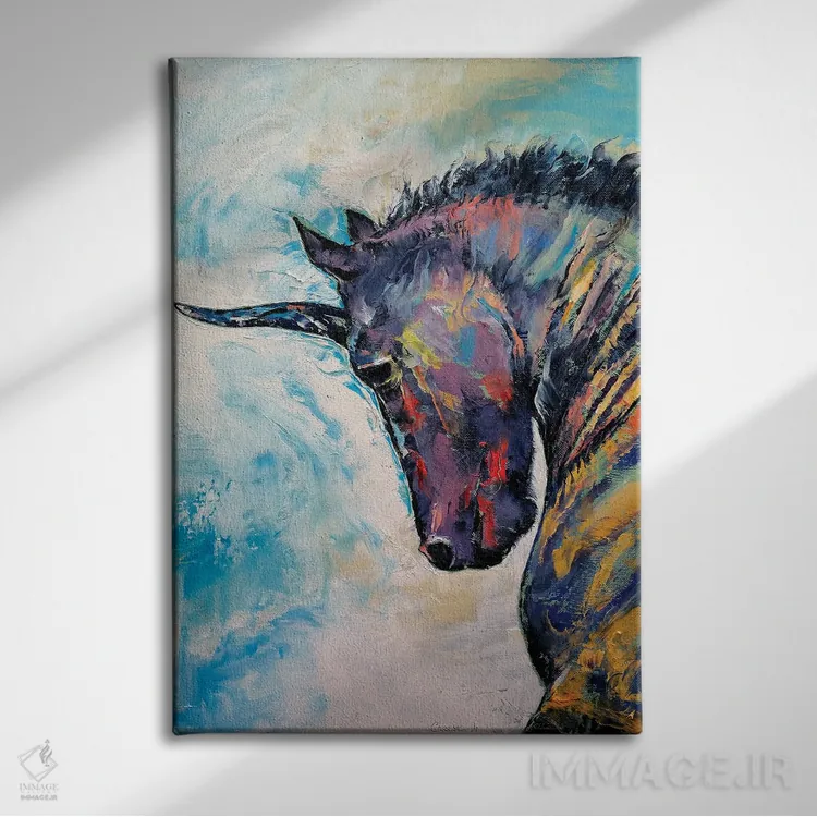 تابلو دکوراتیو تک شاخ تیره اثر مایکل کریس - نمای روبهرو روی دیوار